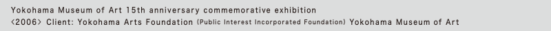 Yokohama Museum of Art 15th anniversary commemorative exhibition 
<2004> Client: Yokohama Arts Foundation (Public Interest Incorporated Foundation) Yokohama Museum of Art